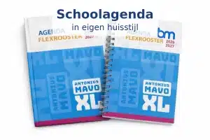 Schoolagenda in eigen huisstijl – voorbeeld van een schoolagenda met logo en ontwerp voor Antonius MAVO